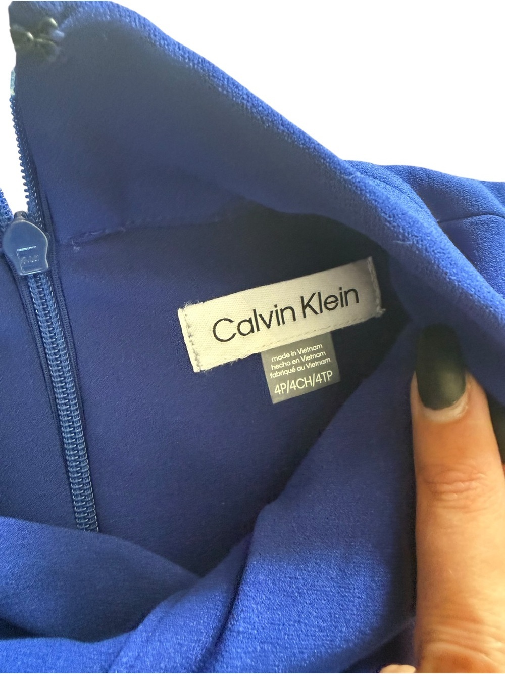 Calvin Klein Cobalt Blue Long-Sleeve Sheath Dress - Picture 3 of 4